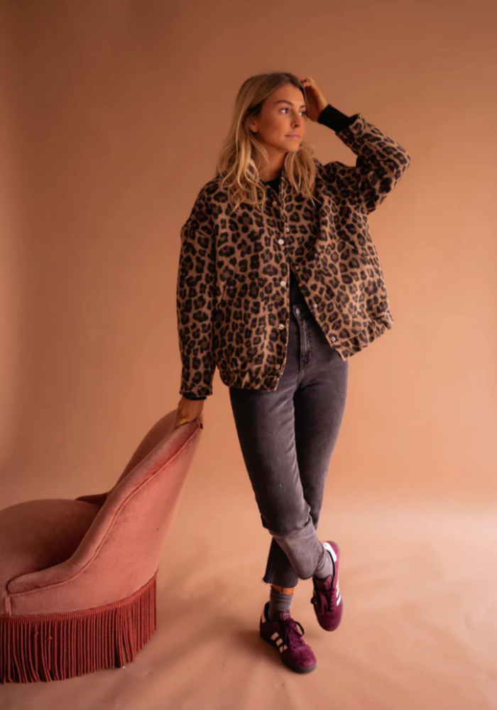 Zarina | Leopard Bomber Jacket