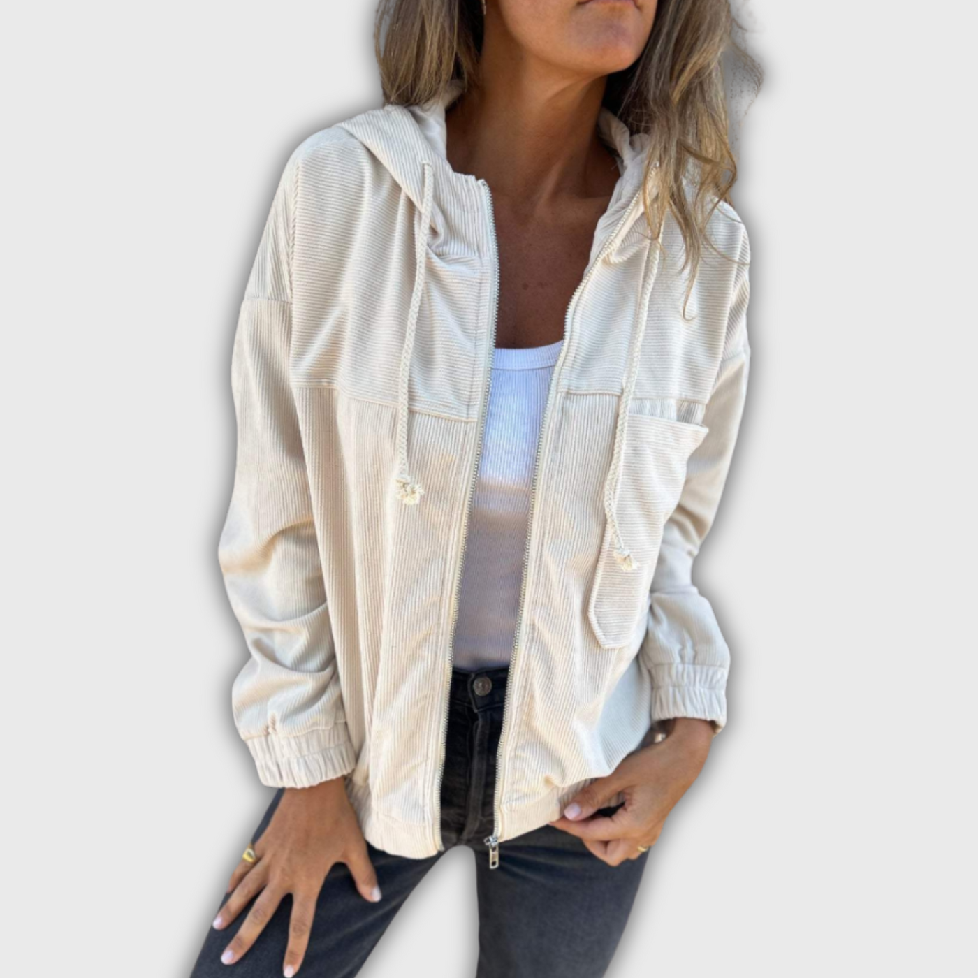 Elina | Timeless Corduroy Hoodie Jacket