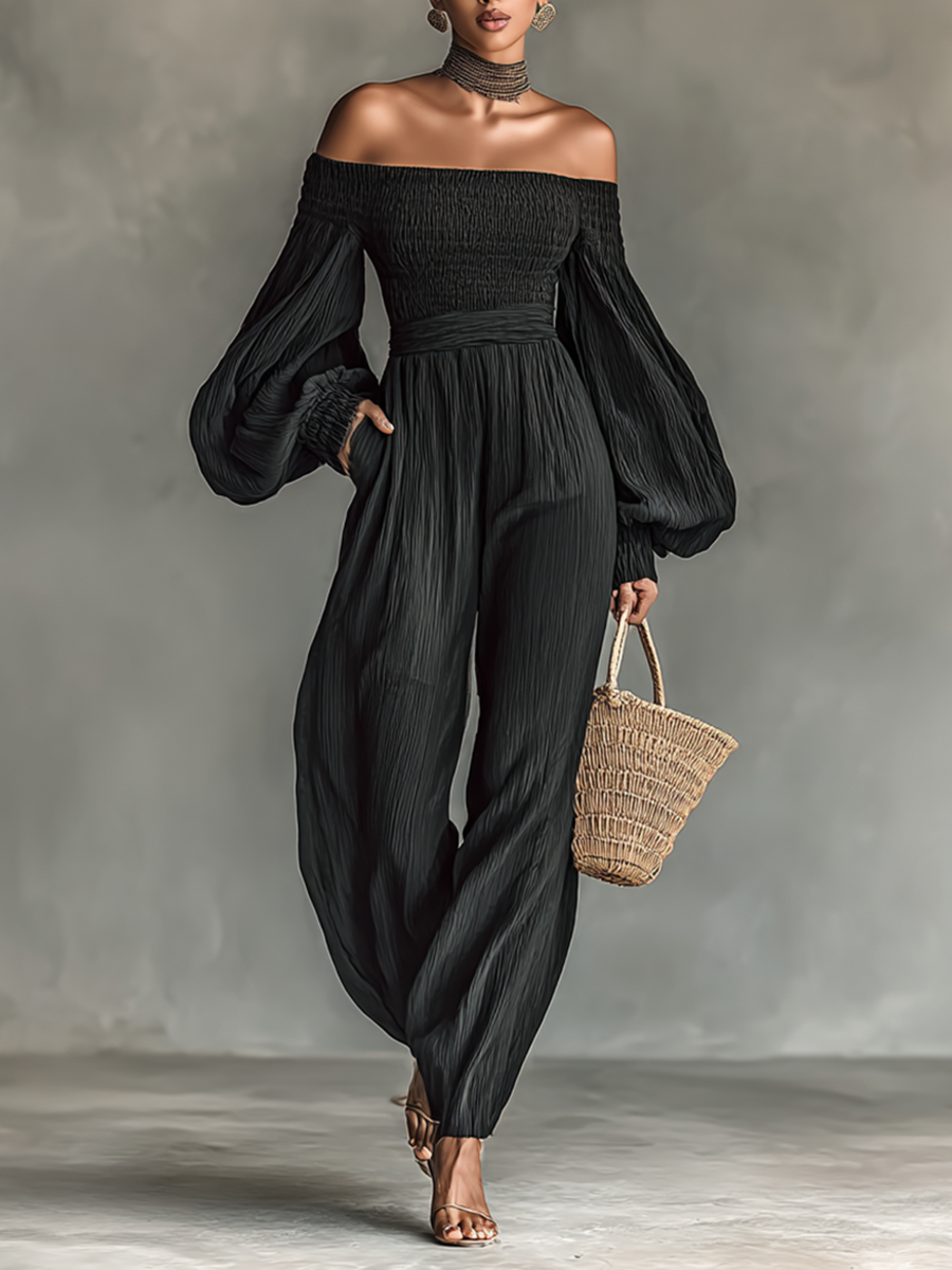 Monica | Women's Jumpsuit with Off-Shoulder
