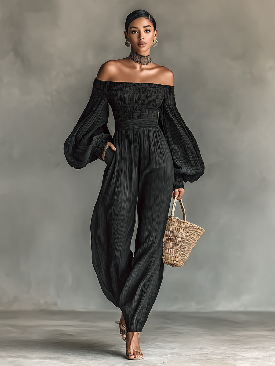 Monica | Women's Jumpsuit with Off-Shoulder