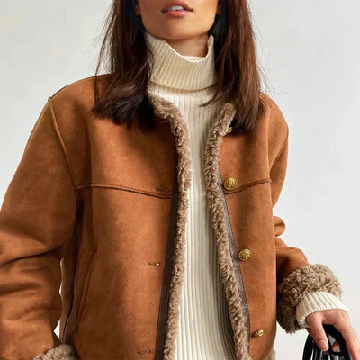 Sylvia | Shearling Button Jacket
