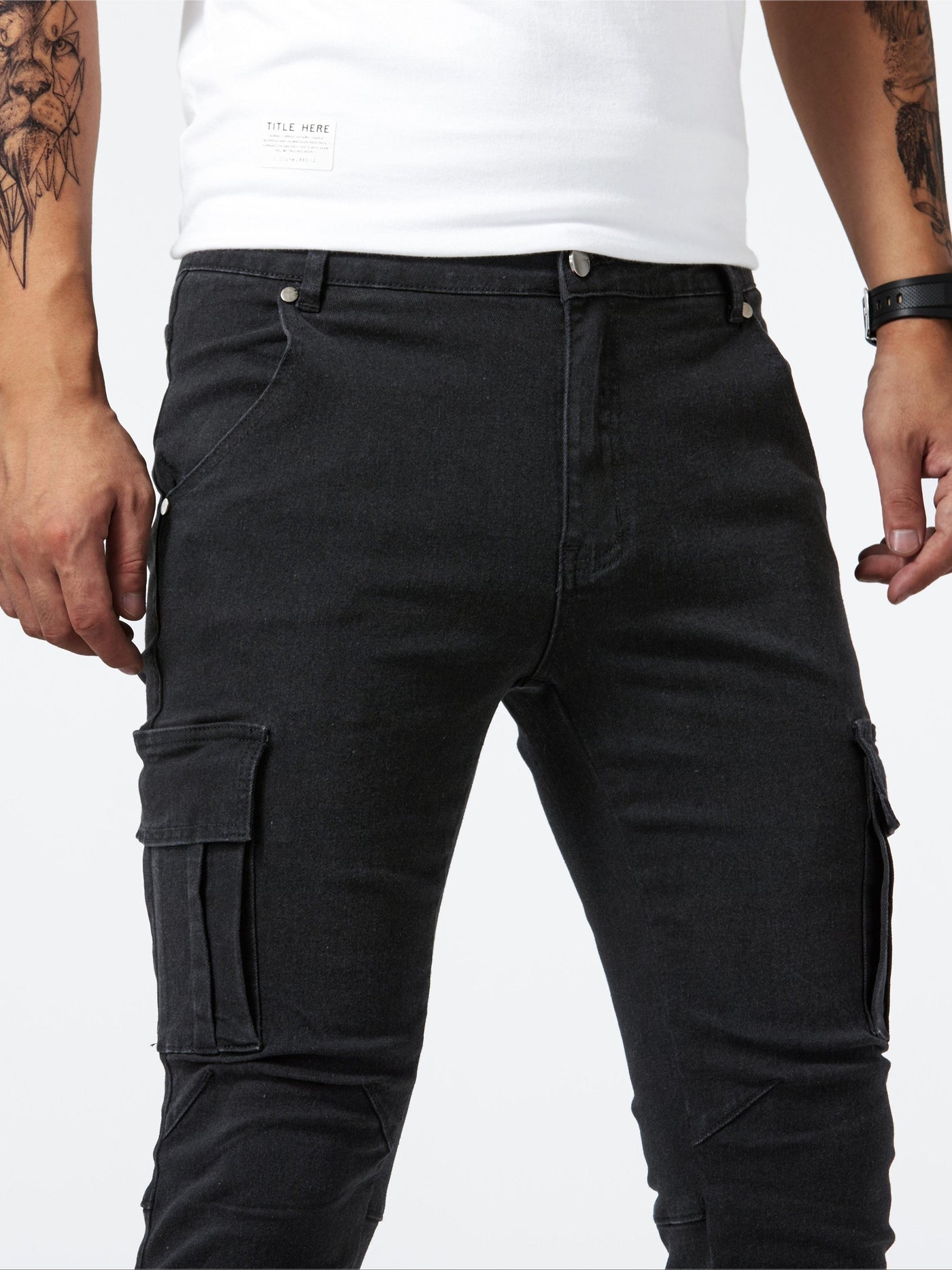 Veyro | Denim Cargo Pants