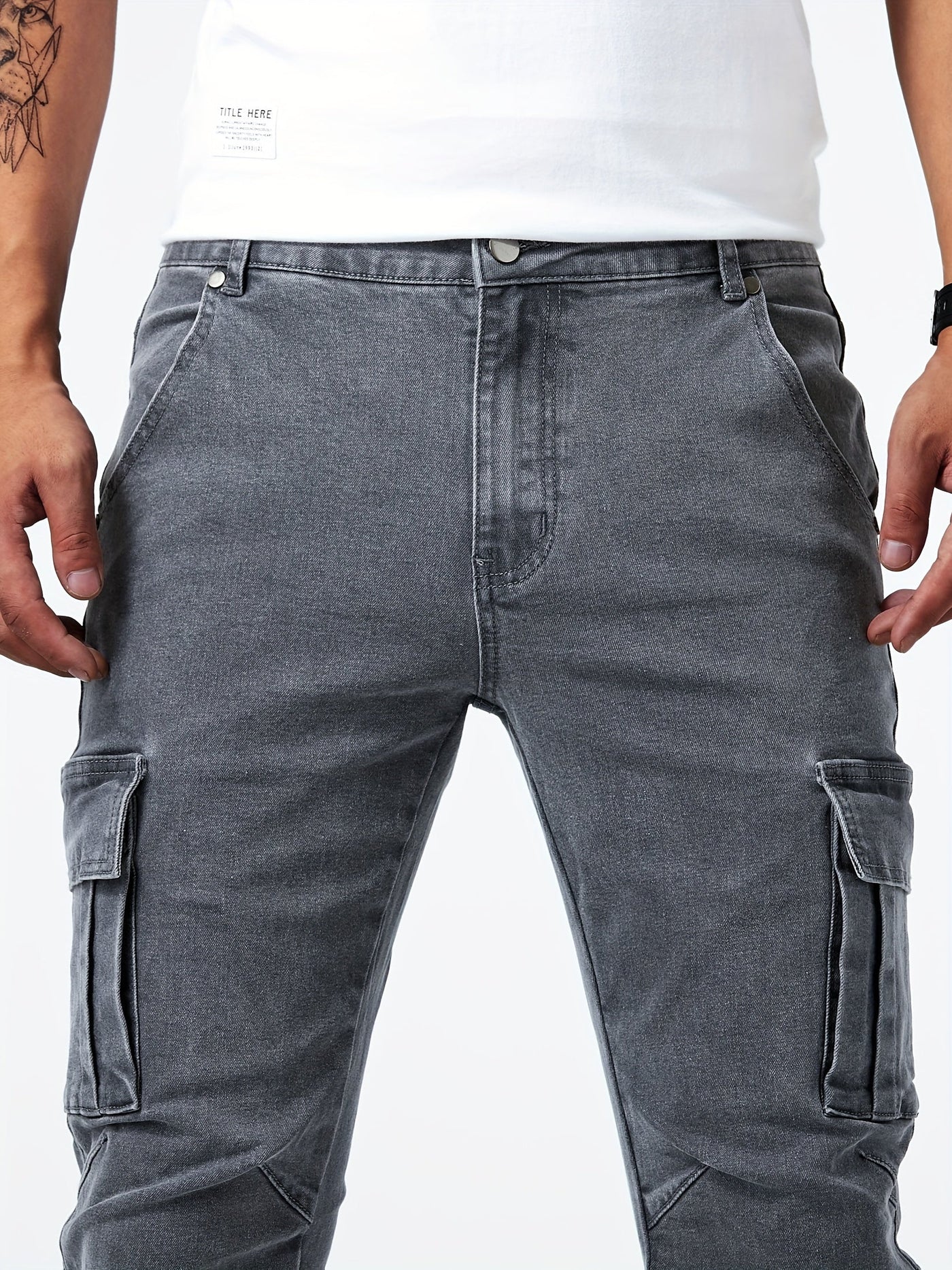Veyro | Denim Cargo Pants
