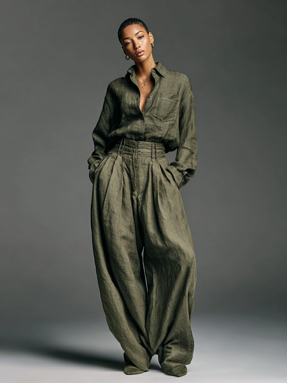 Emma | Long-Sleeve Shirt and Wide-Leg Pants