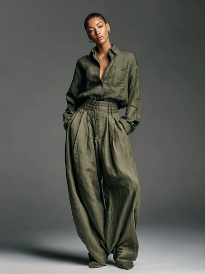 Emma | Long-Sleeve Shirt and Wide-Leg Pants