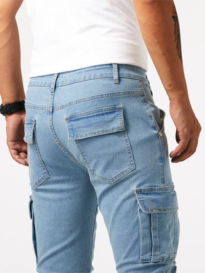 Veyro | Denim Cargo Pants