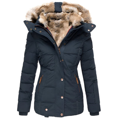 Elira I Puffer Jacket with Hood and Slim Fit Design