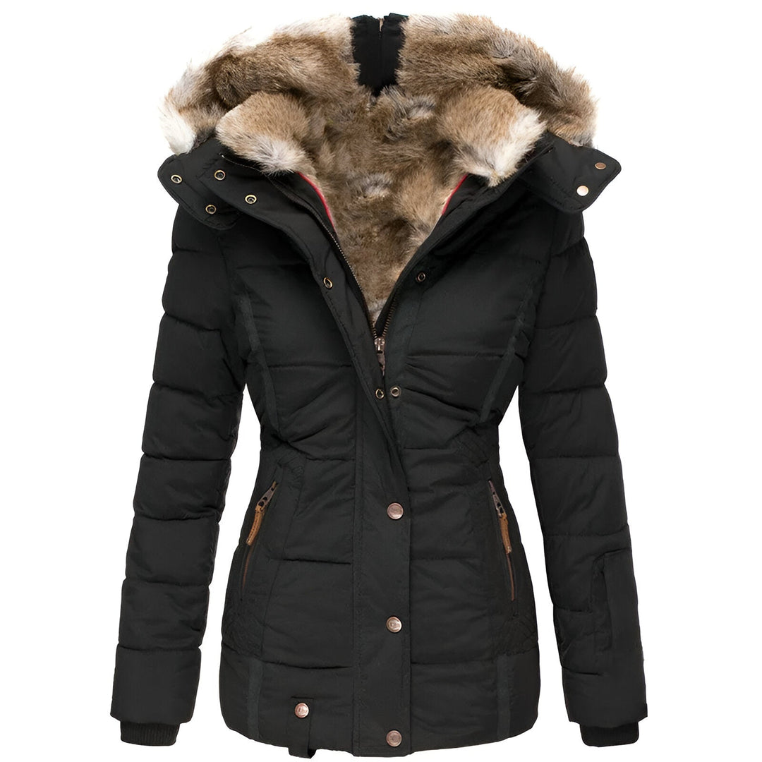 Elira I Puffer Jacket with Hood and Slim Fit Design