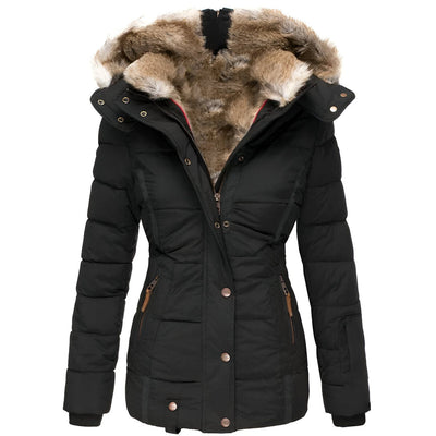 Elira I Puffer Jacket with Hood and Slim Fit Design