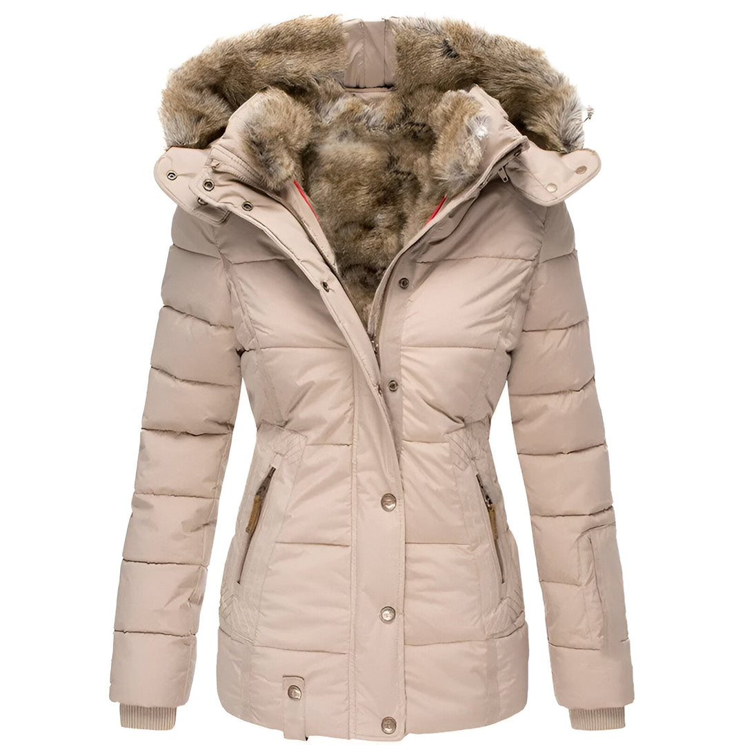Elira I Puffer Jacket with Hood and Slim Fit Design