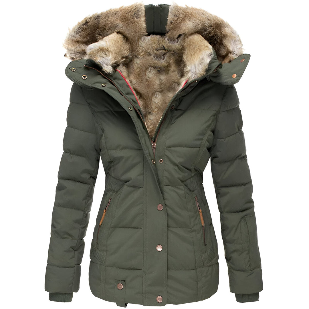Elira I Puffer Jacket with Hood and Slim Fit Design