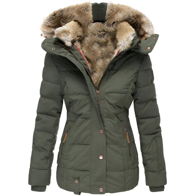 Elira I Puffer Jacket with Hood and Slim Fit Design