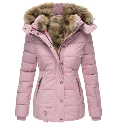 Elira I Puffer Jacket with Hood and Slim Fit Design