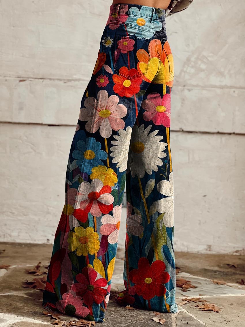 LÉNA | Floral Wide-Leg Trousers